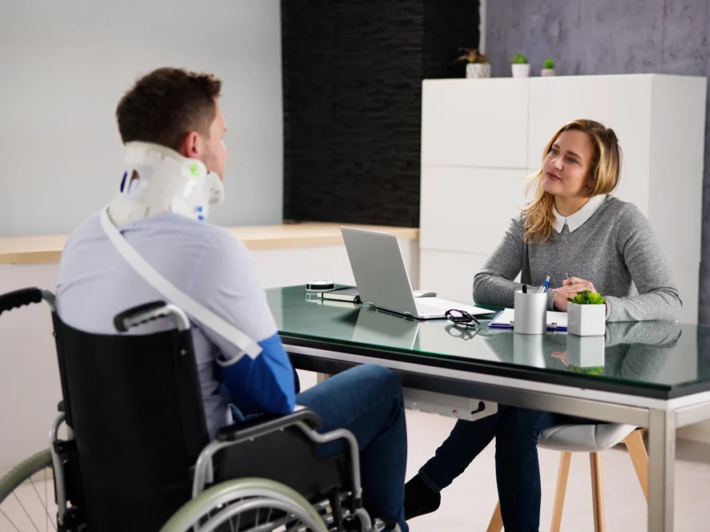 A man attending a DUI education program after a car accident.
